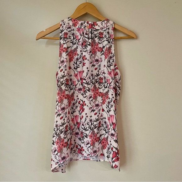 IVANKA TRUMP Sleeveless Pink Floral Lace Up Blouse Women’s XS - Picture 2 of 6